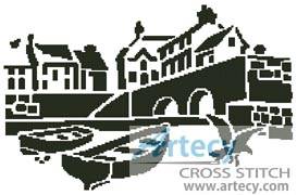cross stitch pattern Landscape Silhouette 1