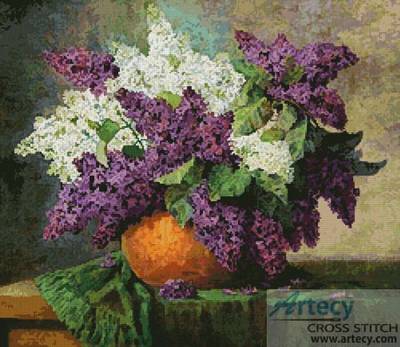 cross stitch pattern Lilacs
