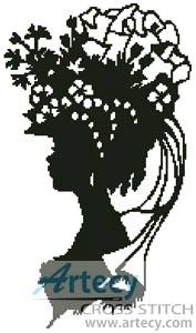 cross stitch pattern Lady Silhouette 6