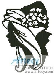 cross stitch pattern Lady Silhouette 