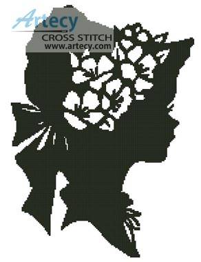 cross stitch pattern Lady Silhouette 4