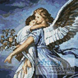 cross stitch pattern Mini Guardian Angel