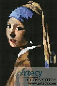 cross stitch pattern Mini Girl with a Pearl Earring