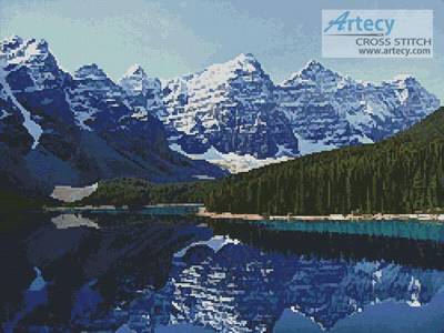 cross stitch pattern Moraine Lake, Banff, Canada