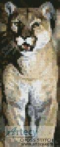 cross stitch pattern Mountain Lion Bookmark