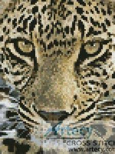 cross stitch pattern Mini Leopard Close up