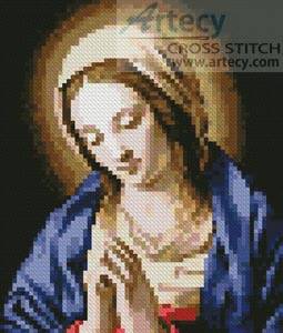 cross stitch pattern Mini Madonna Praying