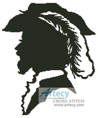 cross stitch pattern Man Silhouette