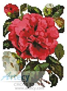 cross stitch pattern Mini Pink Camellia