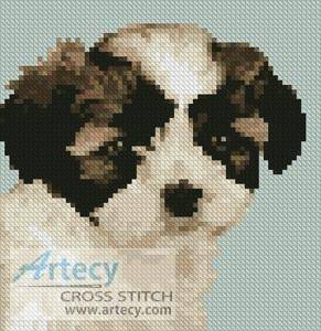 cross stitch pattern Mini Shih Tzu Puppy