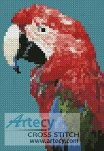 cross stitch pattern Mini Green-winged Macaw