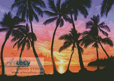 cross stitch pattern Palm Beach Sundown