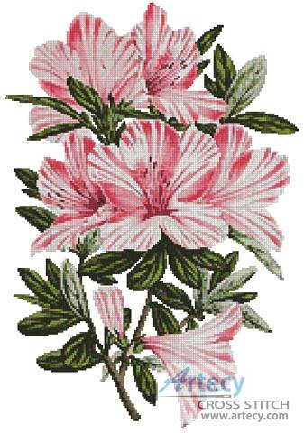 cross stitch pattern Pink Azaleas