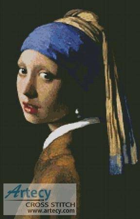 cross stitch pattern Girl with a Pearl Earring