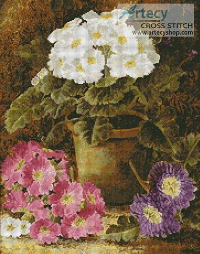 cross stitch pattern Potted Flowers