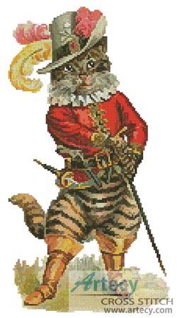 cross stitch pattern Puss in Boots 2
