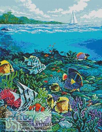 cross stitch pattern Reef Painting