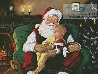 cross stitch pattern Santa with Child
