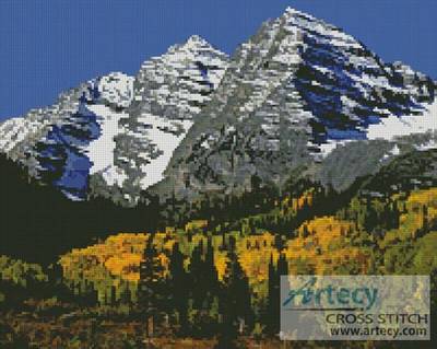 cross stitch pattern Snow Mountains