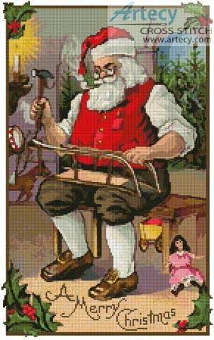 cross stitch pattern Santa 2