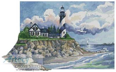 cross stitch pattern Spiral Lighthouse
