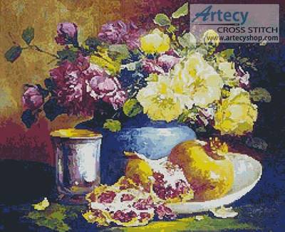 cross stitch pattern Still Life with Pomegranate
