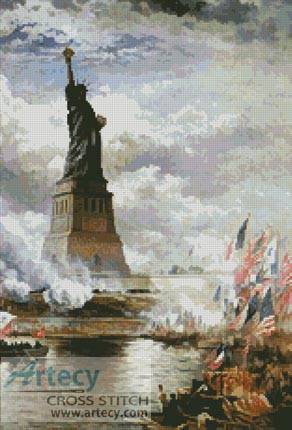 cross stitch pattern Unveiling the Statue of Liberty