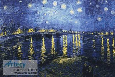 cross stitch pattern Starry Night over the Rhone