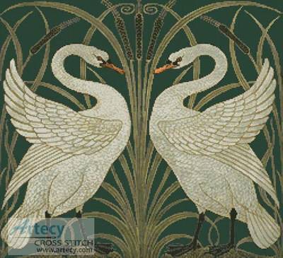 cross stitch pattern Swans