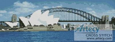 cross stitch pattern Sydney Harbour in the Day