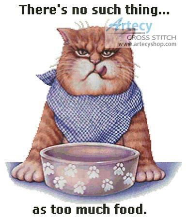 cross stitch pattern Too Much Food
