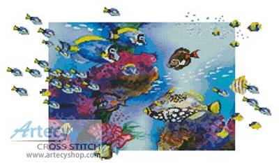 cross stitch pattern Clown Triggerfish