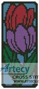 cross stitch pattern Tulip Bookmark