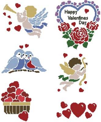 cross stitch pattern Valentine's Day Motifs