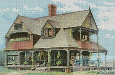 cross stitch pattern Victorian House 3
