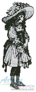 cross stitch pattern Victorian Child