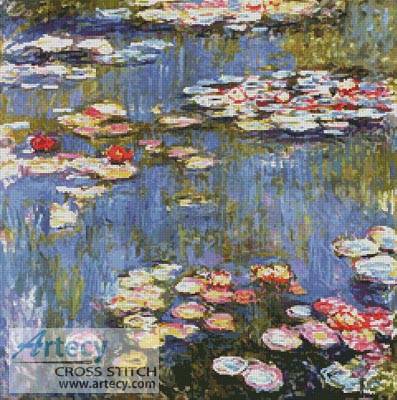 cross stitch pattern Waterlilies