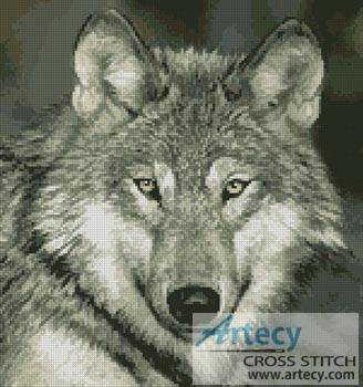 cross stitch pattern Wolf Close Up