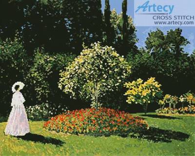 cross stitch pattern Woman in the Garden
