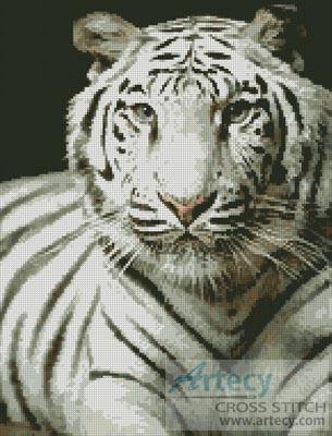 cross stitch pattern White Tiger