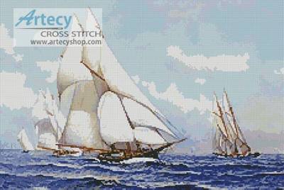 cross stitch pattern Yacht Race