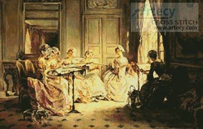 cross stitch pattern An Afternoon Embroidering