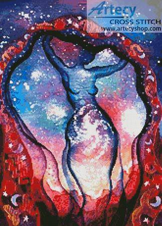 cross stitch pattern Birth Galaxy