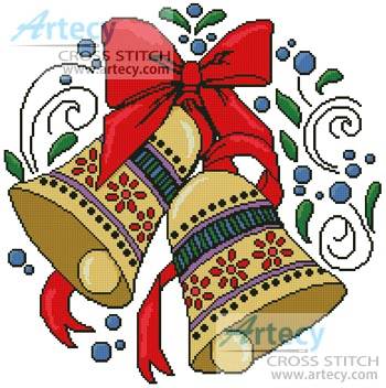 cross stitch pattern Christmas Bells 2