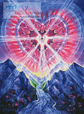 cross stitch pattern Cosmic Heart
