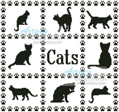 Cats cross stitch | Yiotas XStitch