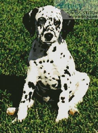 cross stitch pattern Dalmatian Puppy