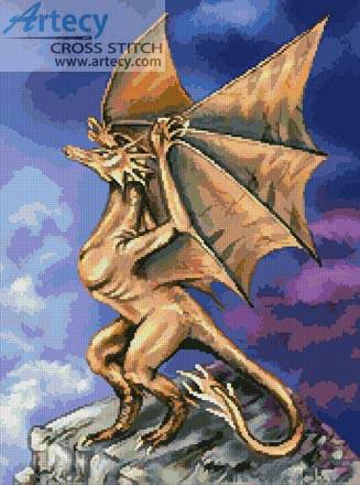 cross stitch pattern Dragon Rock