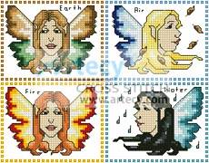 cross stitch pattern Element Fairy Sampler