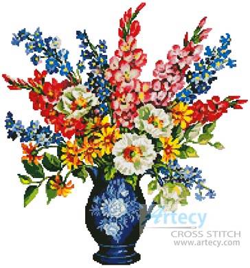 cross stitch pattern Floral Display 1